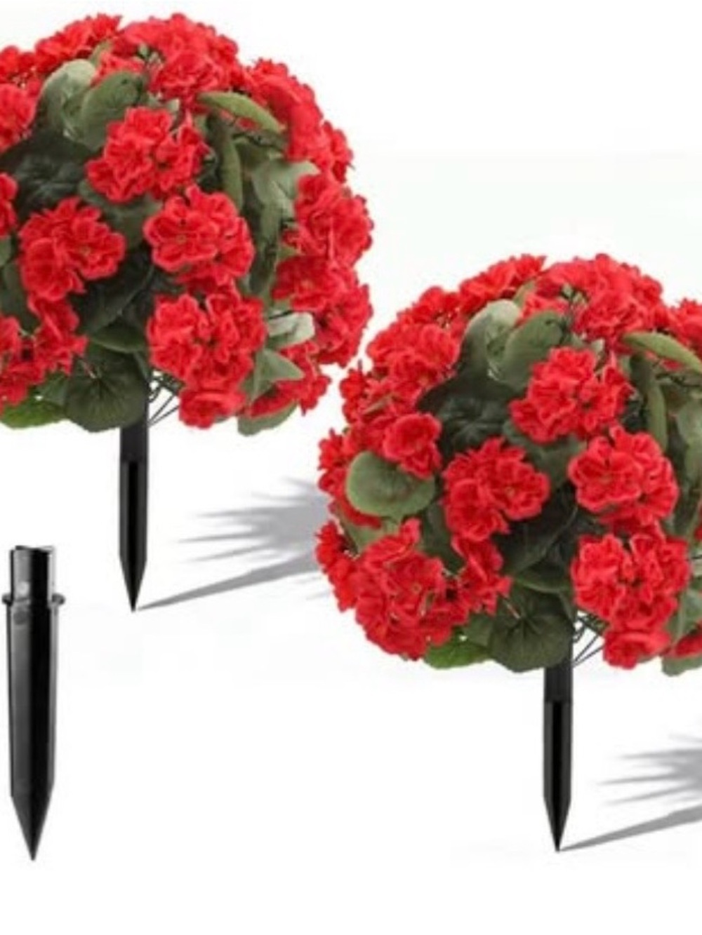 New Set of 2 Artificial Geranium Topiary Trees UV Resistant Outdoor / Indoor